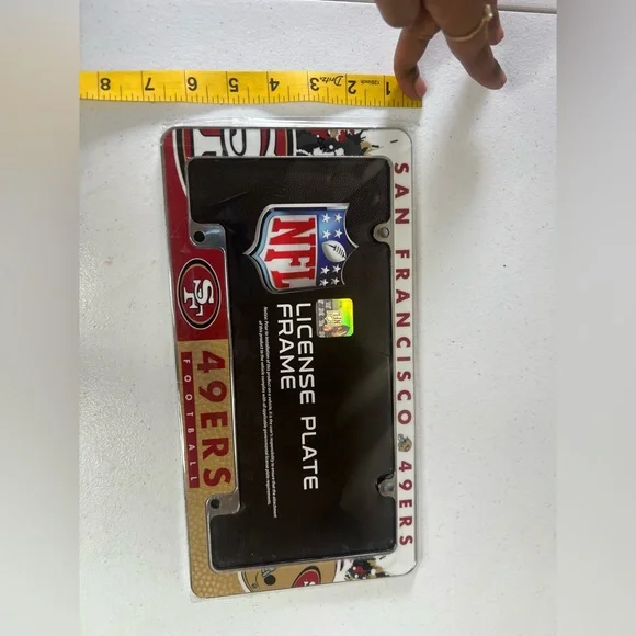 NWT NFL San Francisco 49ers Football license plate frame Metal Graphics - Picture 6 of 8
